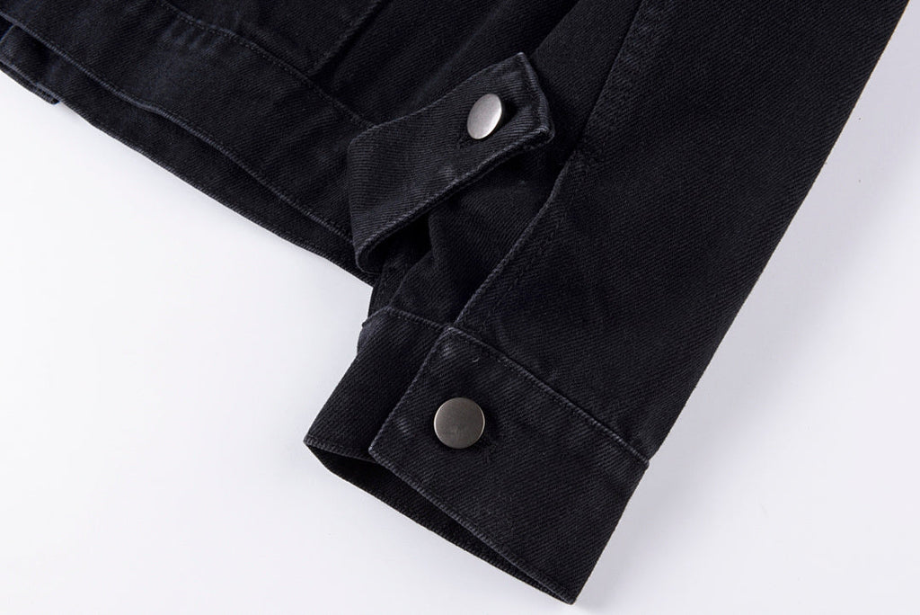 Hellstar Studios Buff Heavy-Craft Washed Embroidered Denim Jacket - Black - product image 7