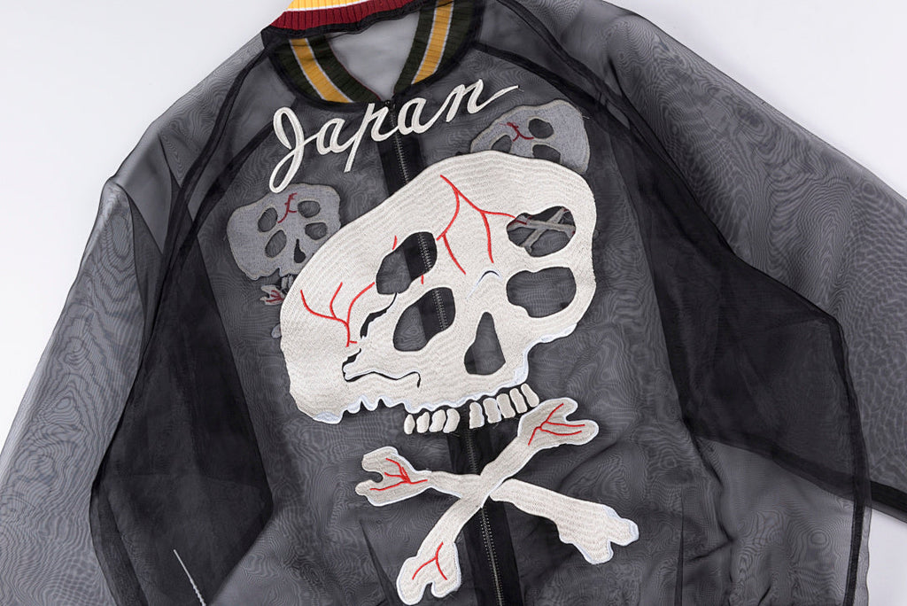 Kapital Semi-Sheer Silk Skull Embroidered Uv-Protective Jacket - Black - product image 9