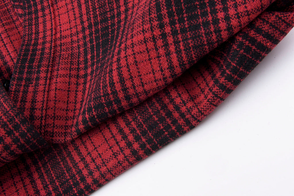 Hellstar Studios Graphic Wool-Blend Plaid Shirt Jacket - Burgundy Plaid / Navy Plaid / Green Plaid - product image 3