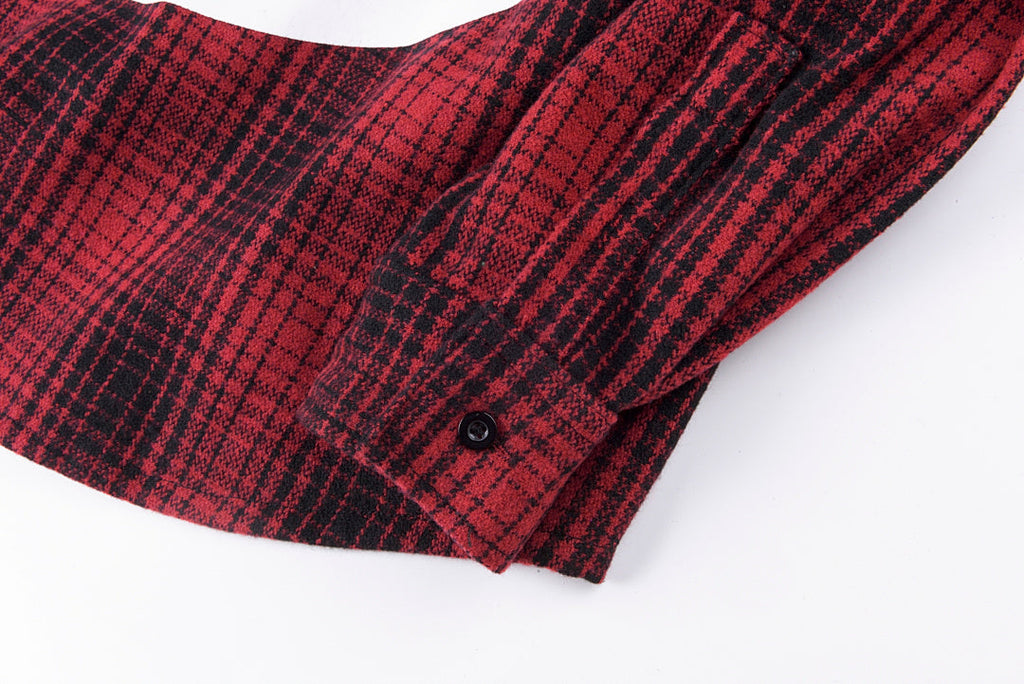 Hellstar Studios Graphic Wool-Blend Plaid Shirt Jacket - Burgundy Plaid / Navy Plaid / Green Plaid - product image 9