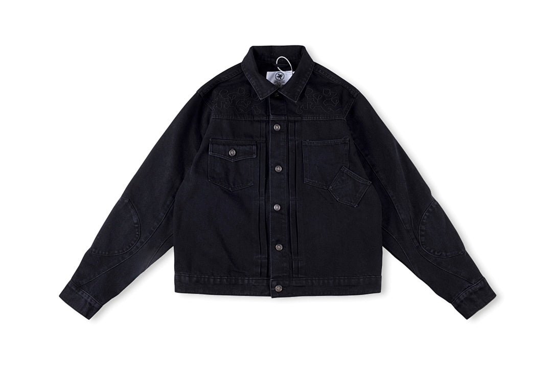 Project Capri Emergency Embroidered Denim Jacket - Black / Navy - product image 13