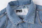 Sp5der 555555 Graphic Print Denim Jacket - Light Blue Denim - product image 4