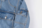 Sp5der 555555 Graphic Print Denim Jacket - Light Blue Denim - product image 7