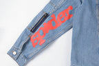 Sp5der 555555 Graphic Print Denim Jacket - Light Blue Denim - product image 9