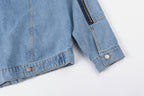 Sp5der 555555 Graphic Print Denim Jacket - Light Blue Denim - product image 10