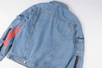 Sp5der 555555 Graphic Print Denim Jacket - Light Blue Denim - product image 11