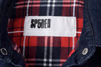 Sp5der Worldwide 555555 Heavy Embroidery Plaid Denim Jacket - Navy Red Plaid - product image 5