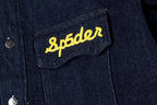 Sp5der Worldwide 555555 Heavy Embroidery Plaid Denim Jacket - Navy Red Plaid - product image 6