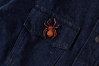 Sp5der Worldwide 555555 Heavy Embroidery Plaid Denim Jacket - Navy Red Plaid - product image 7