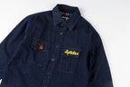 Sp5der Worldwide 555555 Heavy Embroidery Plaid Denim Jacket - Navy Red Plaid - product image 8
