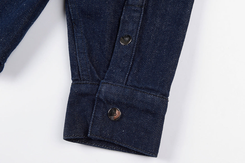 Sp5der Worldwide 555555 Heavy Embroidery Plaid Denim Jacket - Navy Red Plaid - product image 9
