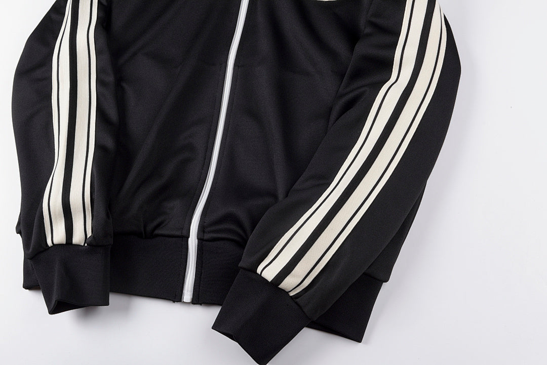 Saint Vanity Embroidered Stripe Athletic Zip-Up Track Jacket - Red / Blue / Black - product image 11