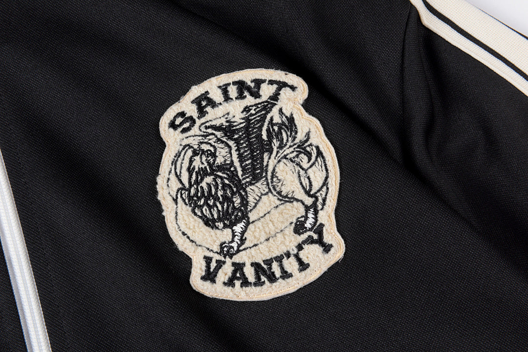 Saint Vanity Embroidered Stripe Athletic Zip-Up Track Jacket - Red / Blue / Black - product image 12
