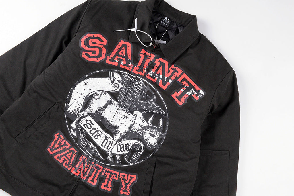 Saint Vanity American Graphic Print Lapel Jacket - Black / Gray - product image 8