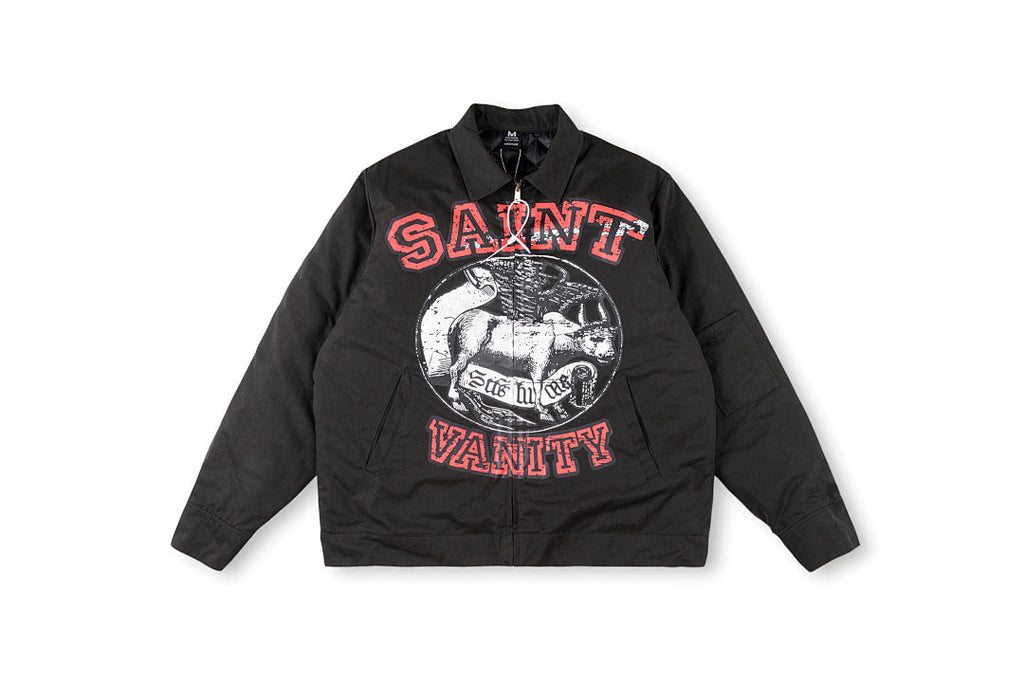 Saint Vanity American Graphic Print Lapel Jacket - Black / Gray - product image 13