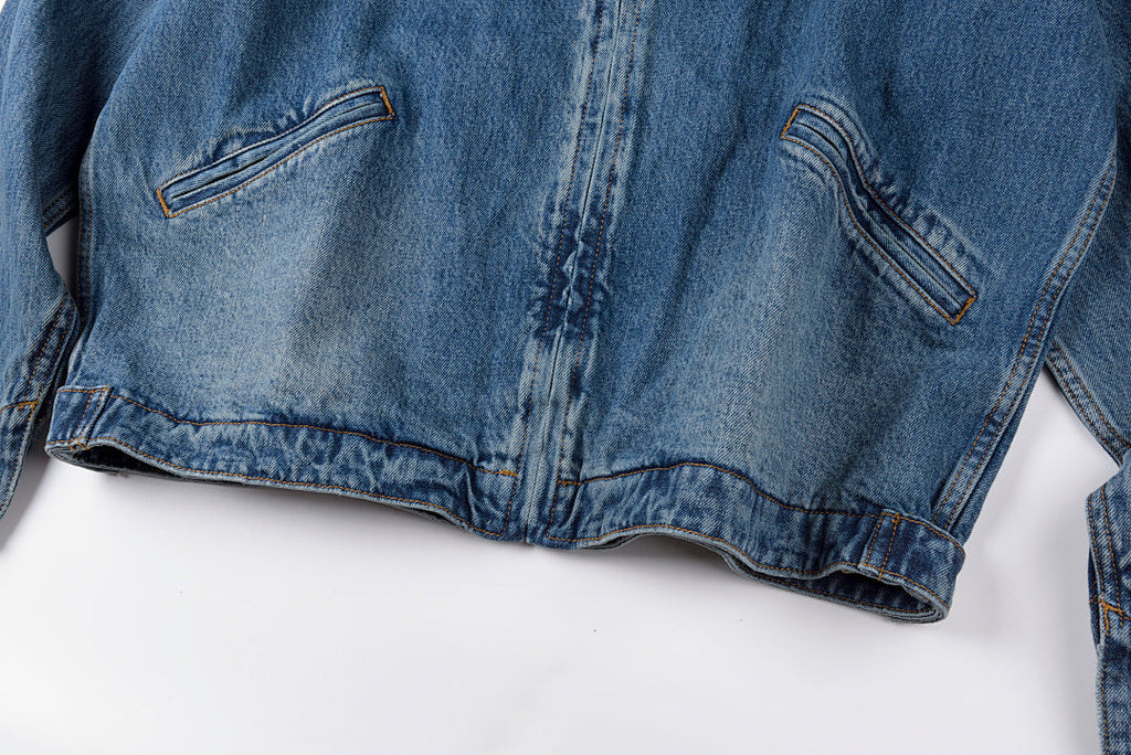 Sp5der 555555 Embroidered Denim Jean Jacket Set - Blue Denim - product image 8