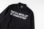 That's A Awful Lot of Cough Syrup Graphic Letter Print Padded Shirt Jacket - Black / Navy / Beige - product image 8