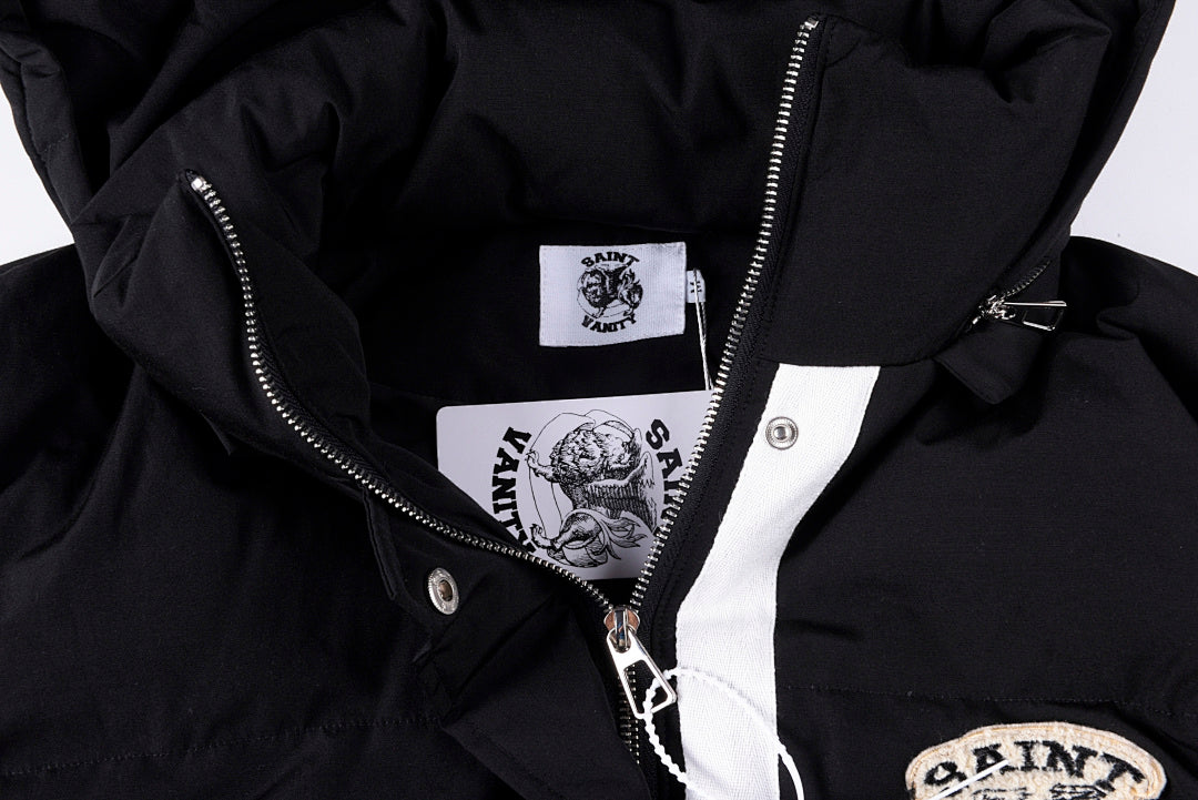 Saint Vanity Embroidered Puffer Jacket - Black / Olive - product image 8