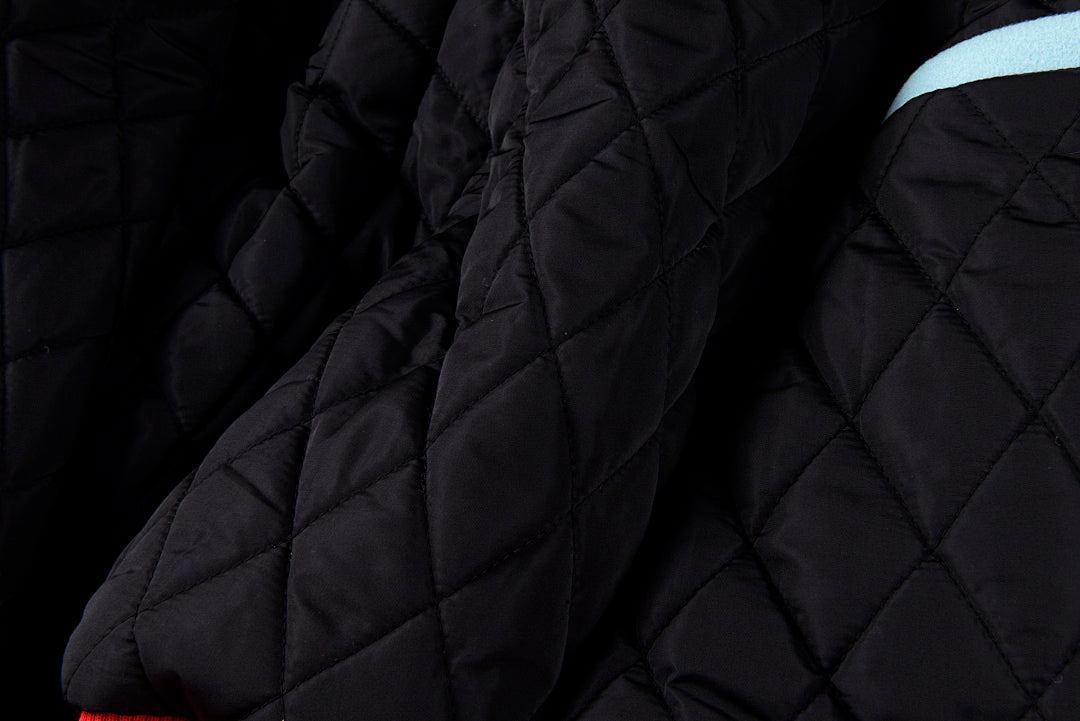 Glo Gang Heavy Full Embroidery Varsity Wool Jacket - Black / Light Blue - product image 5