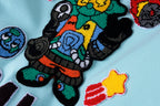 Glo Gang Heavy Full Embroidery Varsity Wool Jacket - Black / Light Blue - product image 16