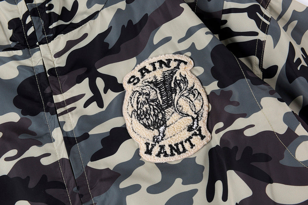 Saint Vanity Camo Hooded Windbreaker Jacket - Gray Camo / Red Camo - product image 7