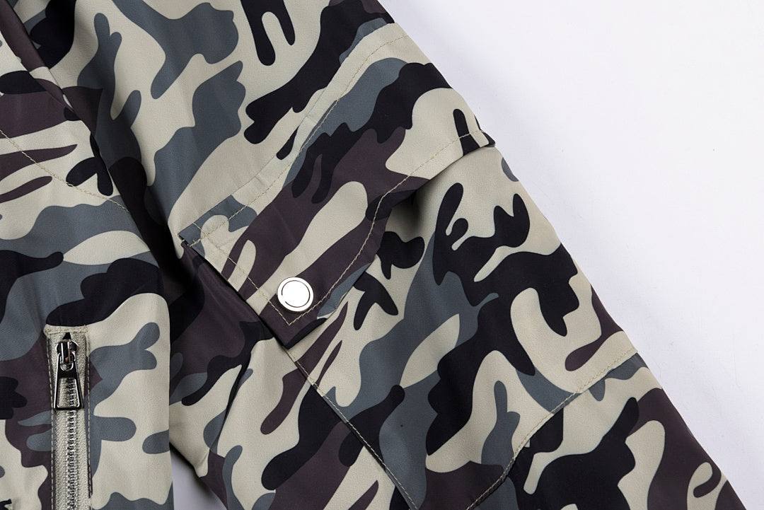 Saint Vanity Camo Hooded Windbreaker Jacket - Gray Camo / Red Camo - product image 9