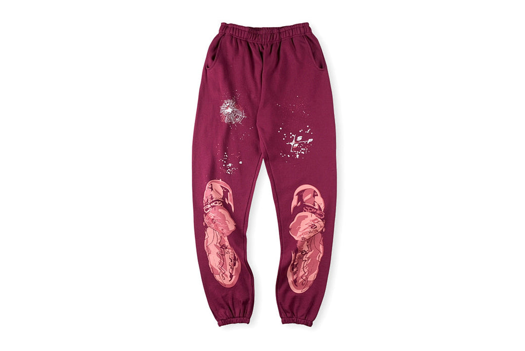 Sp5der 555555 Wed Purple Sequin Sweatpants - product image 1