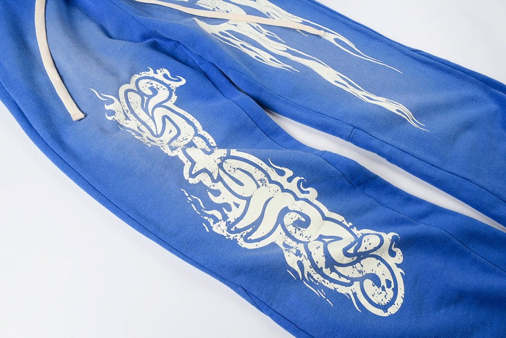 Hellstar Studios Blue Mud Print Distressed Flare Pants - product image 5