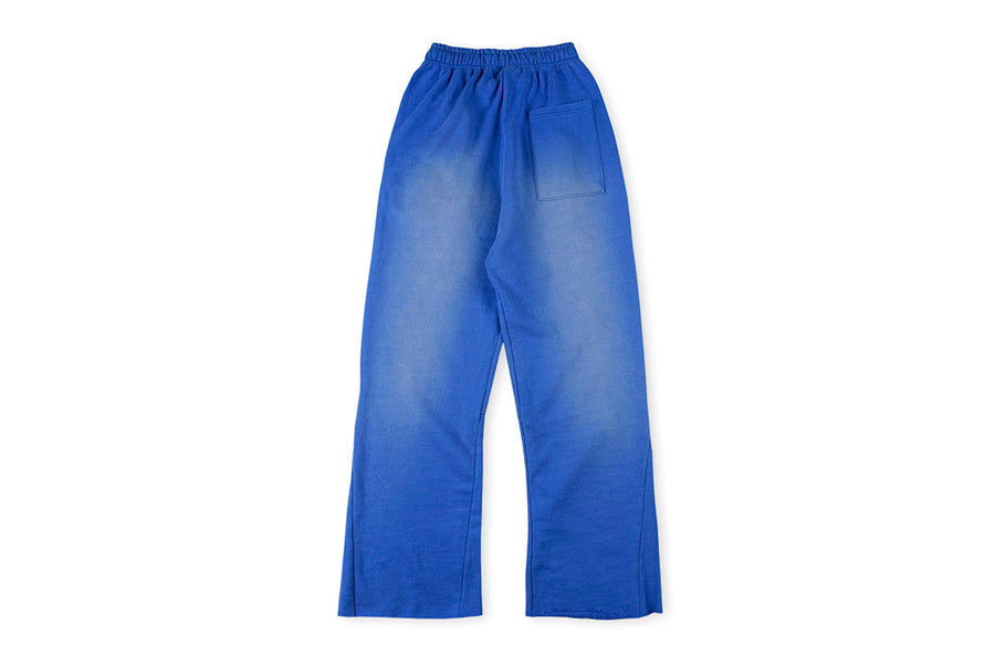 Hellstar Studios Blue Mud Print Distressed Flare Pants
