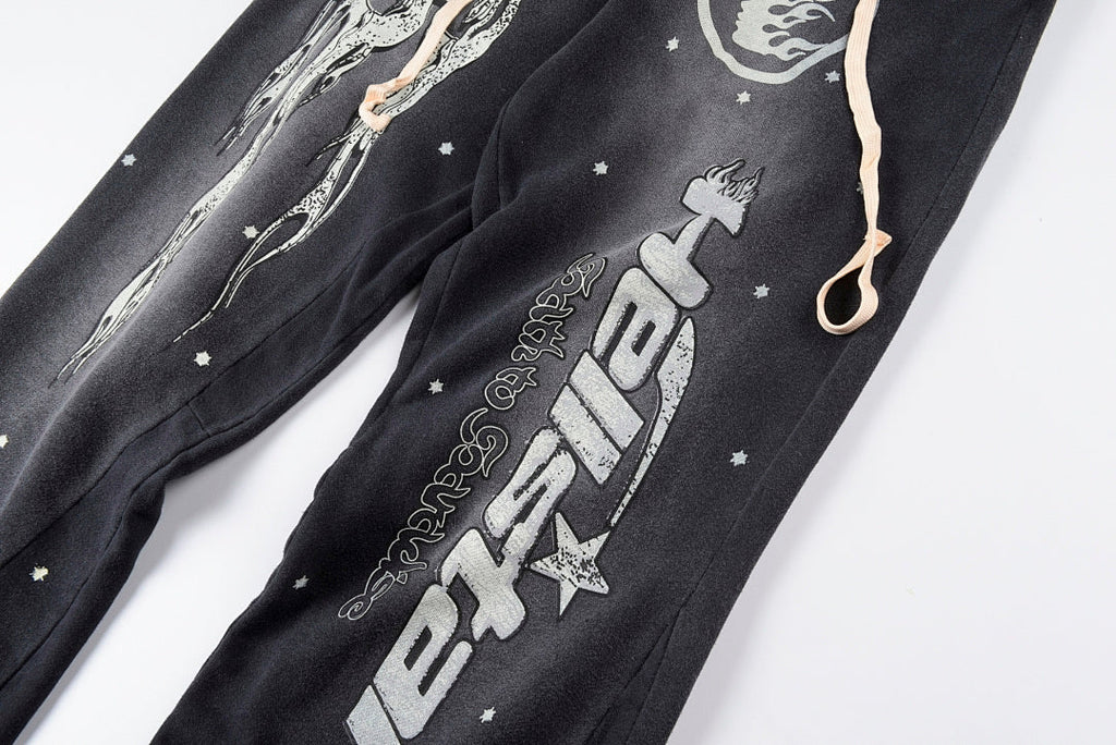 Hellstar Studios Black Flame Washed Spliced Flare Pants - product image 6