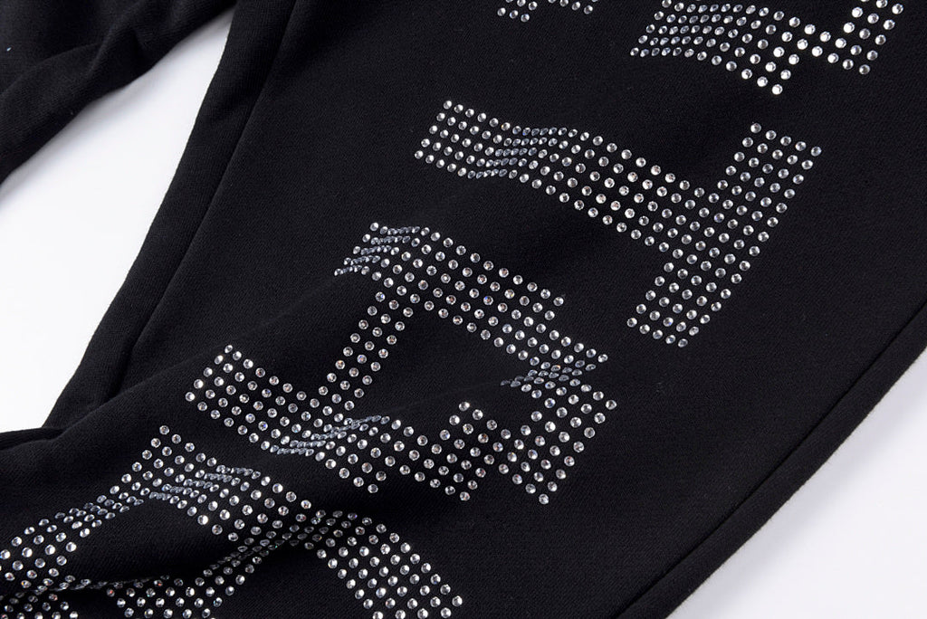 Vertabrae Rhinestone 3D Embossed Letter Sweatpants - product image 6