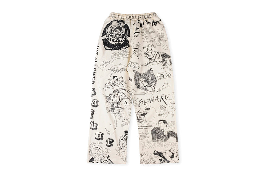 Tuff Crowd Dog Graphic Print Retro Sport Pants