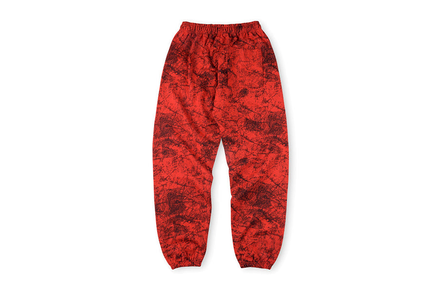 Sp5der 555555 Vintage Spider Web Print Casual Pants