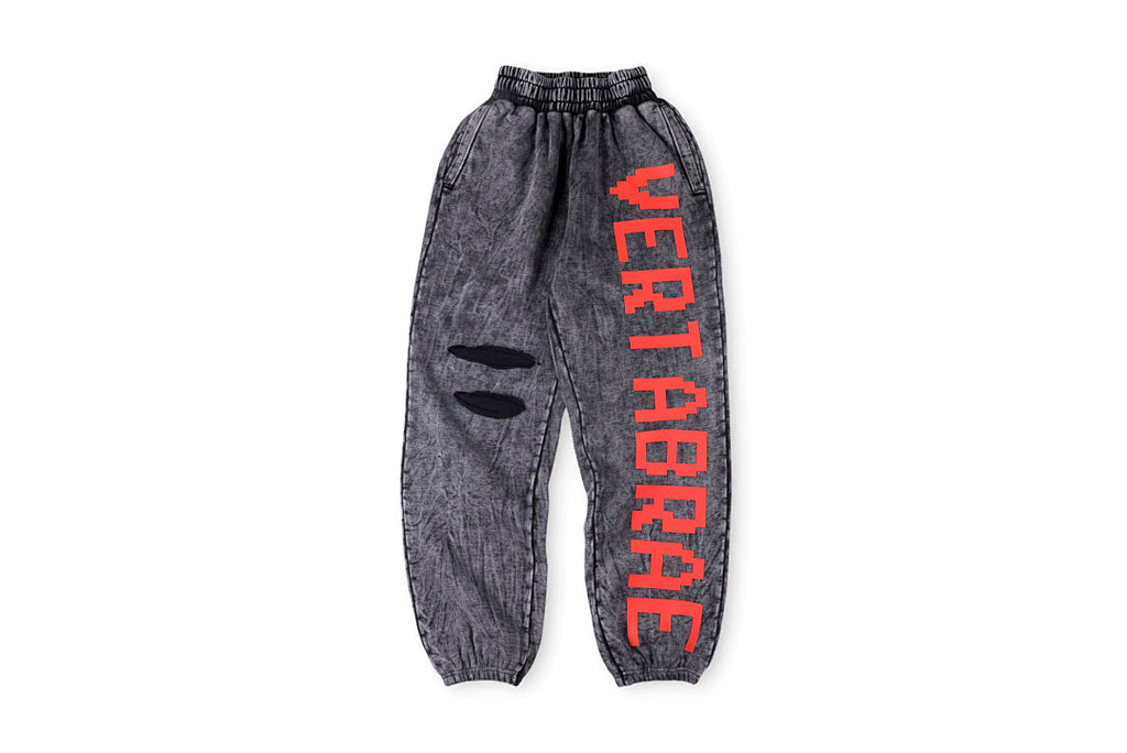 Vertabrae Washed 3D Raised Print Distressed Sport Sweatpants - product image 4