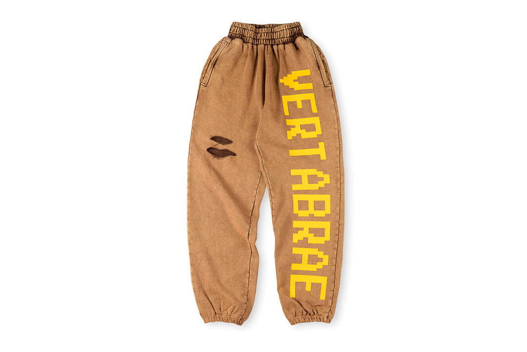 Vertabrae Washed 3D Raised Print Distressed Sport Sweatpants - product image 1