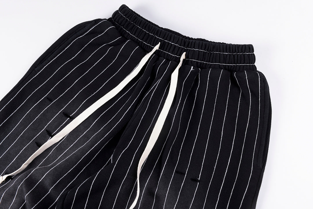 Vertabrae Distressed Classic Vertical Stripe Wide-Leg Casual Pants - product image 8