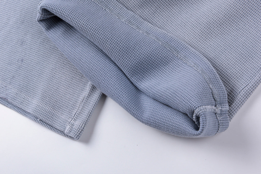 Vertabrae Light Grey Distressed Embroidered Relaxed Drawstring Casual Pants - product image 3