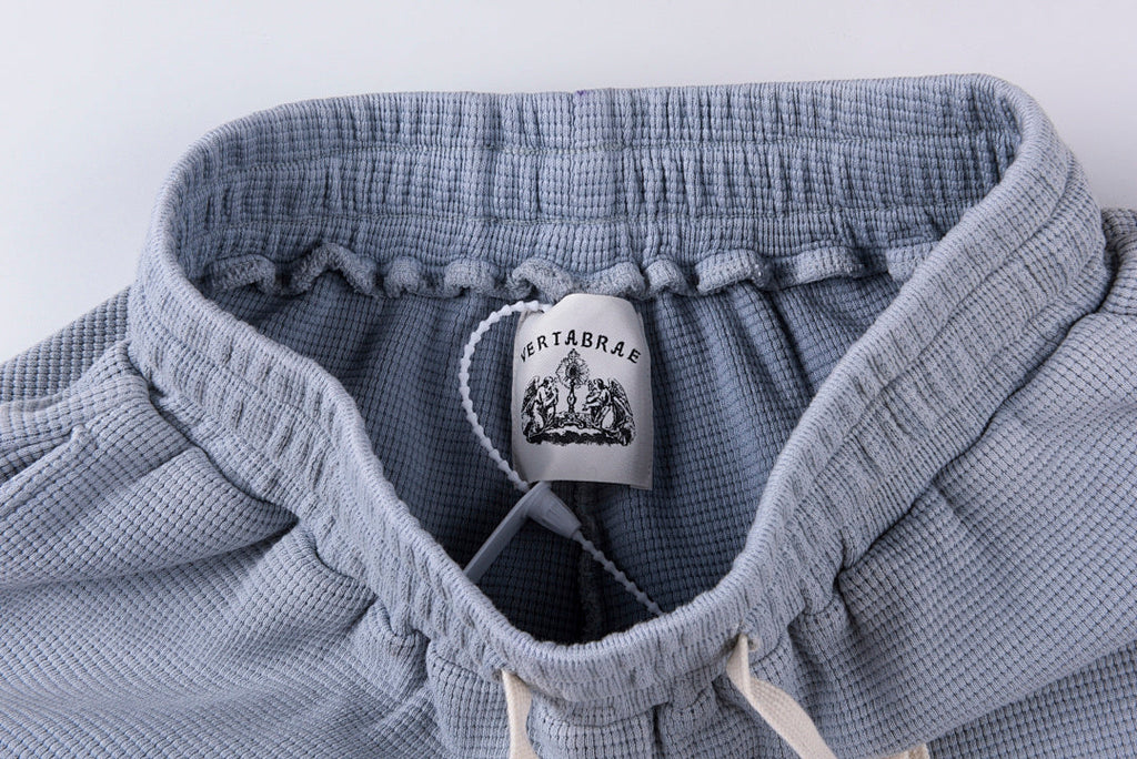 Vertabrae Light Grey Distressed Embroidered Relaxed Drawstring Casual Pants - product image 4