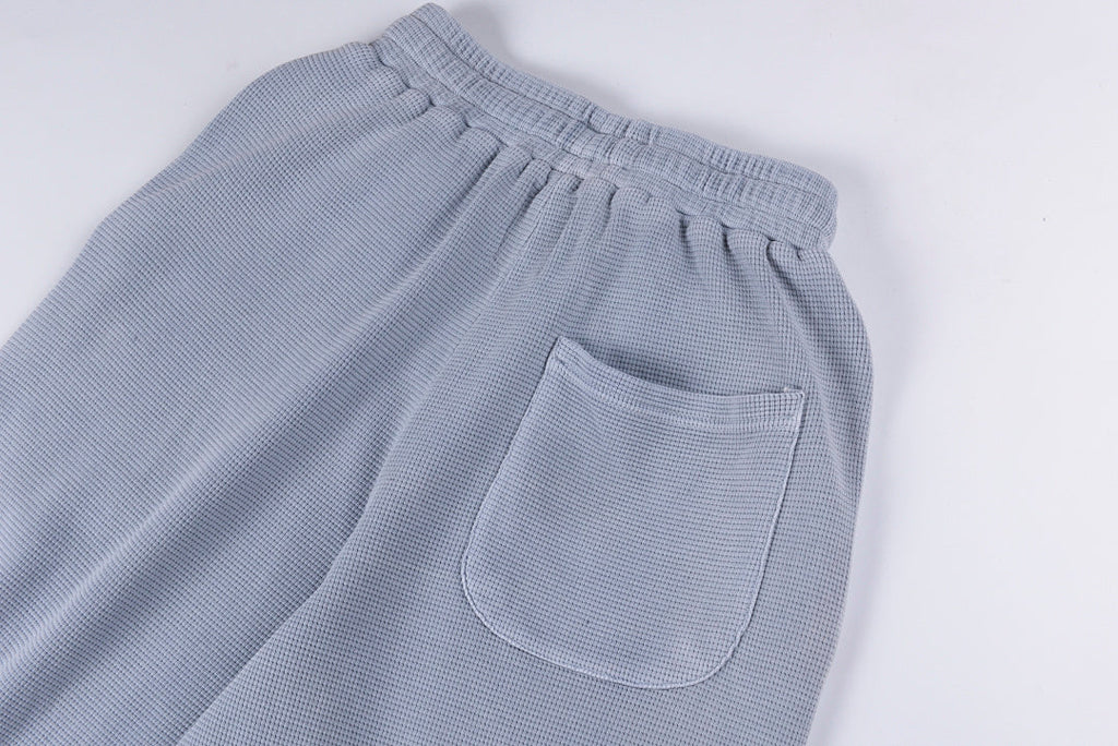 Vertabrae Light Grey Distressed Embroidered Relaxed Drawstring Casual Pants - product image 8