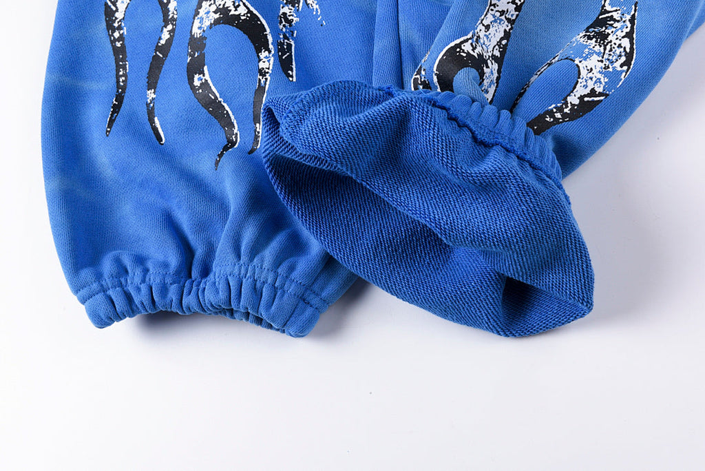 That's A Awful Lot of Cough Syrup Flame Print Street Style Elasticated Cuff Casual Pants - product image 3