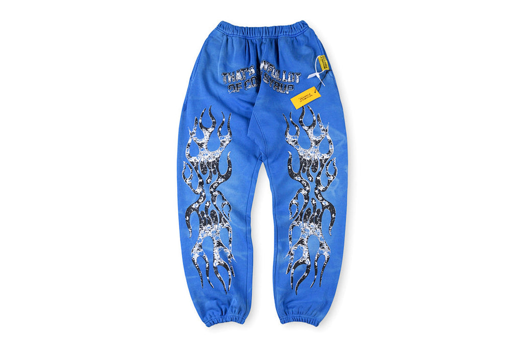 That's A Awful Lot of Cough Syrup Flame Print Street Style Elasticated Cuff Casual Pants - product image 12
