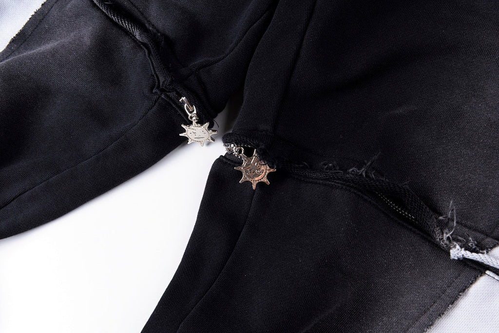 Glo Gang Black White Splice Washed Zip 2-in-1 Convertible Pants Shorts - product image 12