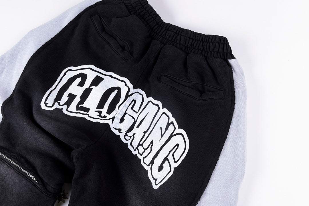 Glo Gang Black White Splice Washed Zip 2-in-1 Convertible Pants Shorts - product image 18