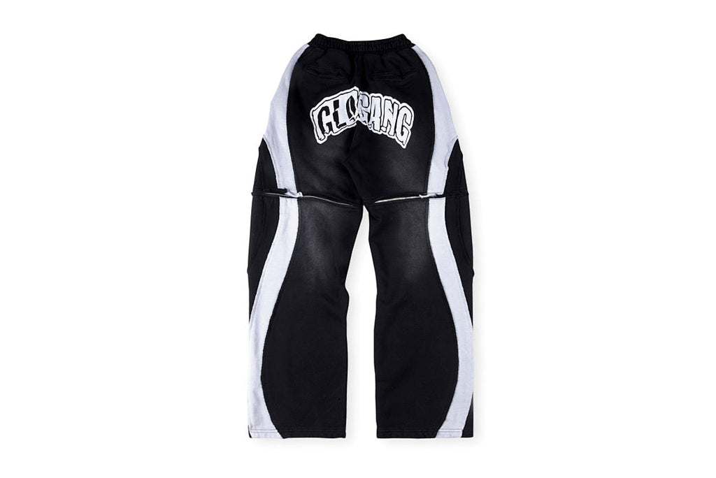 Glo Gang Black White Splice Washed Zip 2-in-1 Convertible Pants Shorts - product image 2