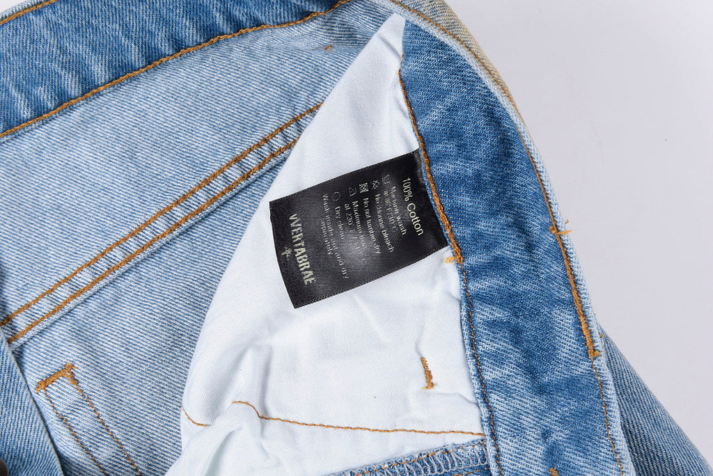 Vertabrae American Paneled Embroidered Washed Denim Pants - product image 5