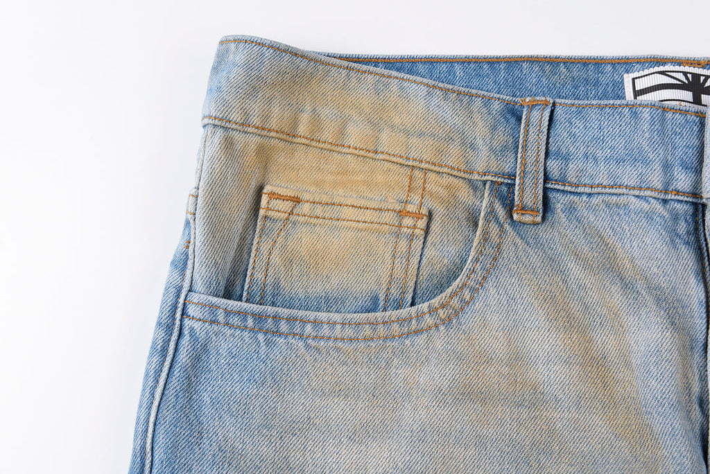 Vertabrae American Paneled Embroidered Washed Denim Pants - product image 7