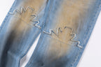 Vertabrae American Paneled Embroidered Washed Denim Pants - product image 8