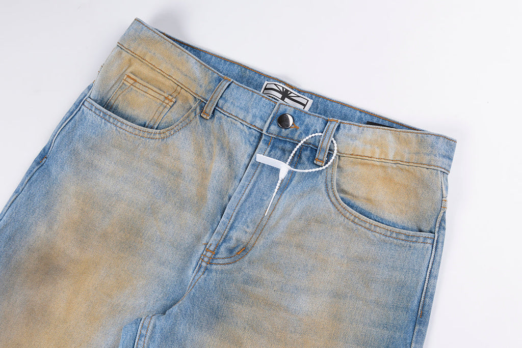 Vertabrae American Paneled Embroidered Washed Denim Pants - product image 9
