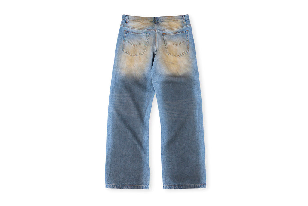 Vertabrae American Paneled Embroidered Washed Denim Pants - product image 2