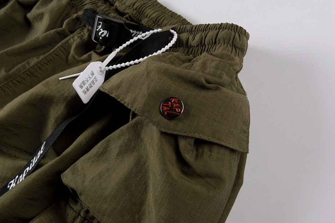Kapital Two-Tone Multi-Pocket Webbing Drawstring Elastic Waist Casual Shorts - product image 7
